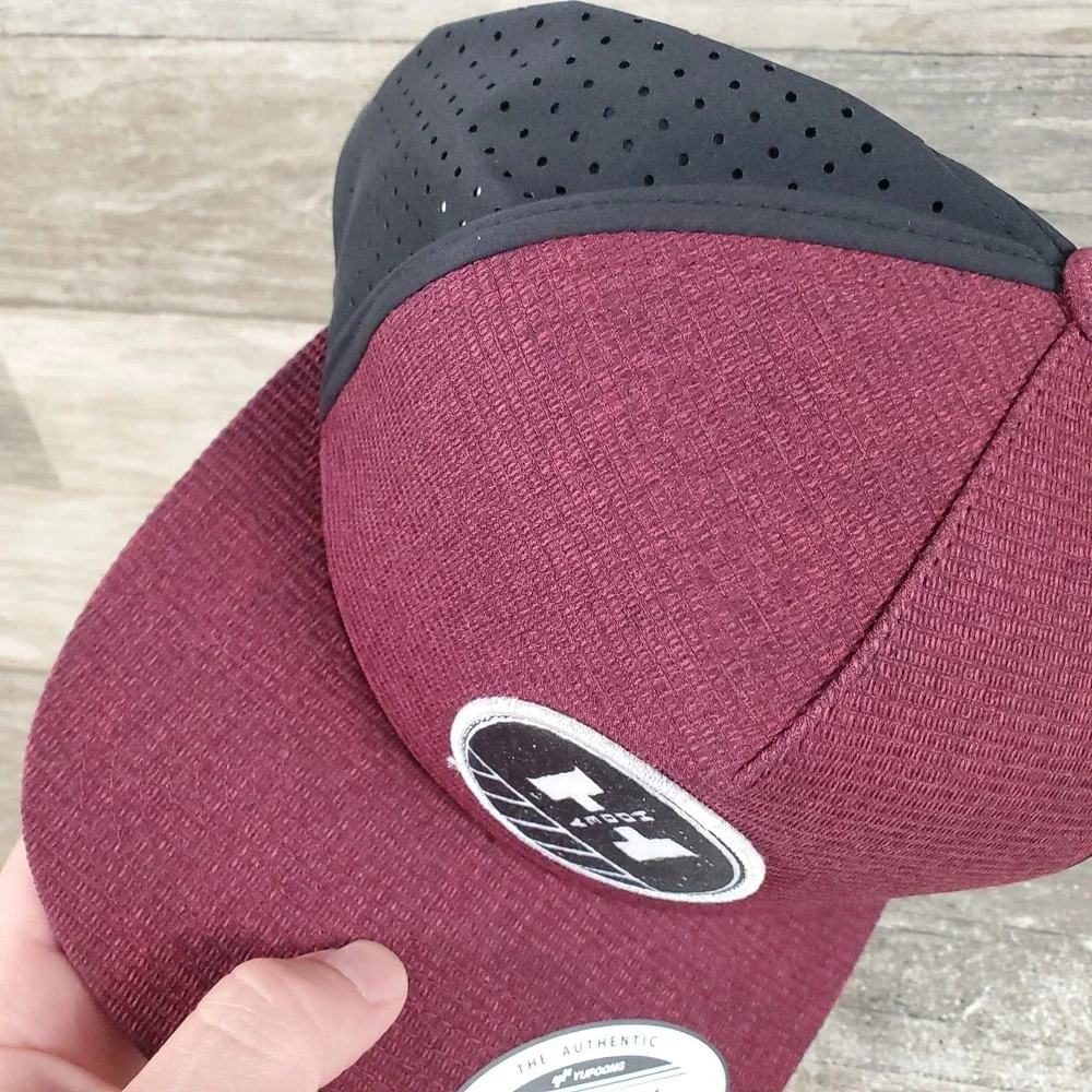 Hooey Mens Patch Logo Adjustable Snapback Hat Maroon Black